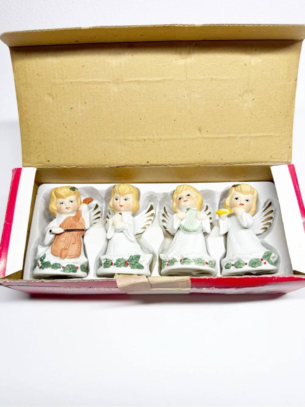 Vintage Handcrafted Porcelain Quartet Angels